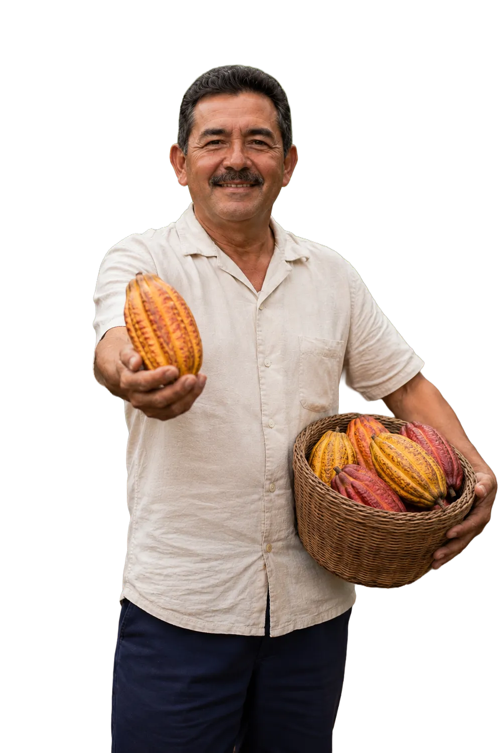 Agricultor santandereano con cosecha de cacao