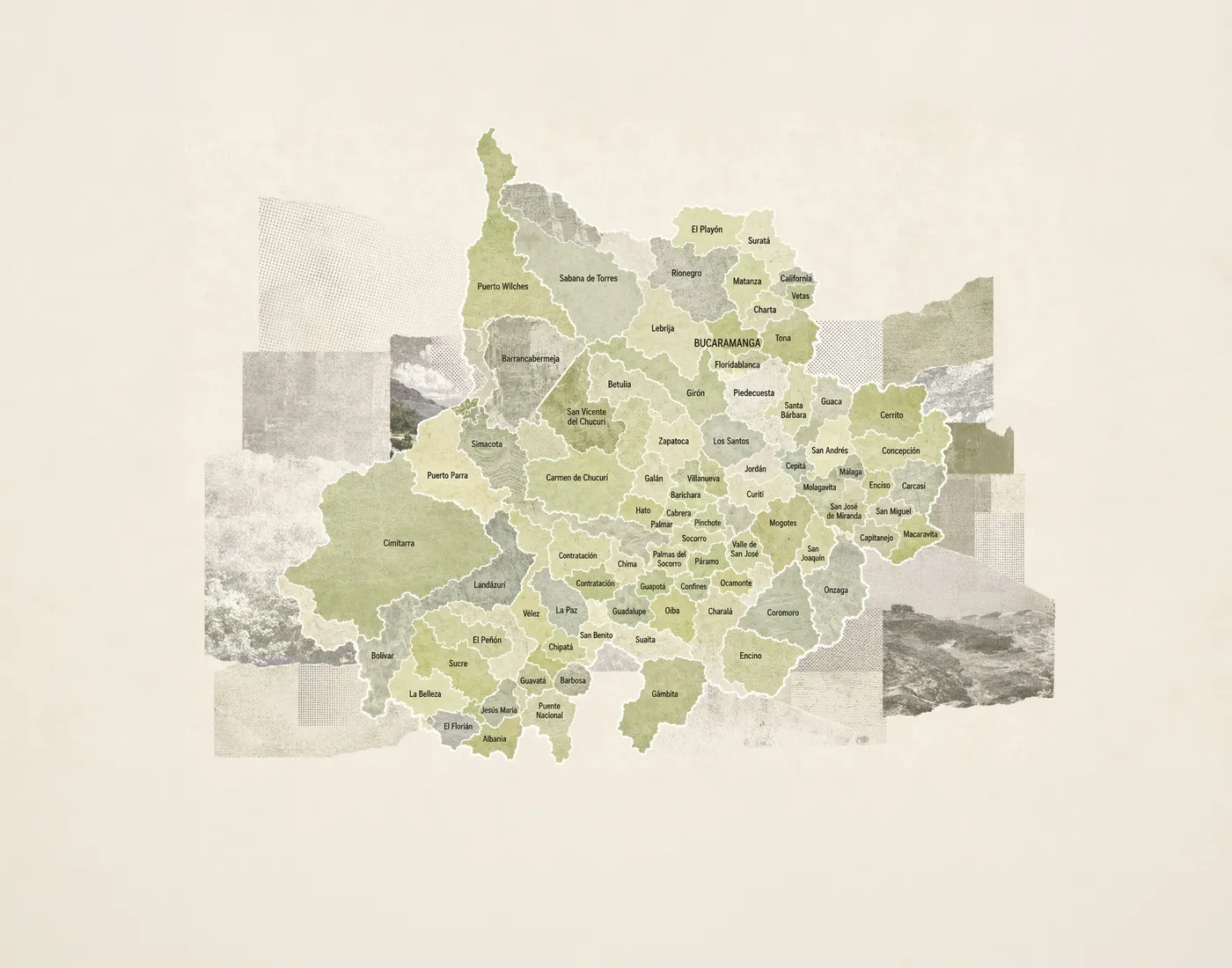 Mapa de municipios de Santander